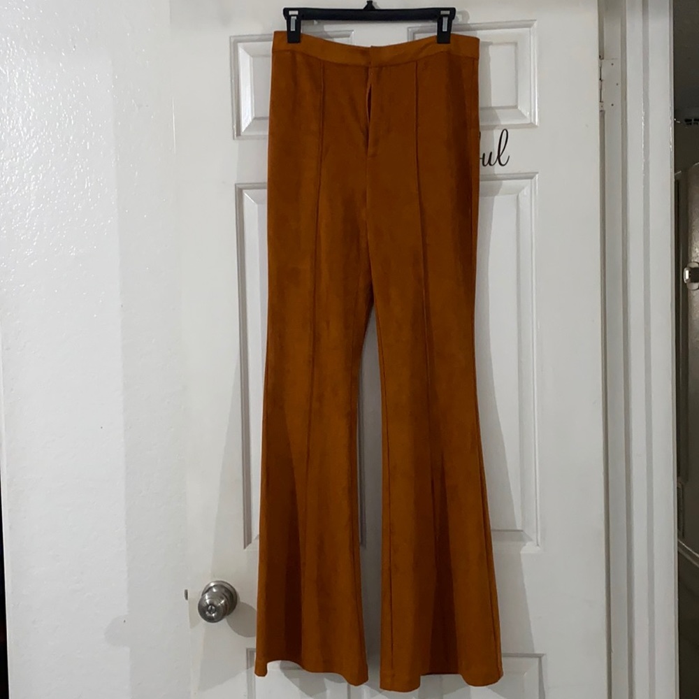 Suede wide leg pants medium